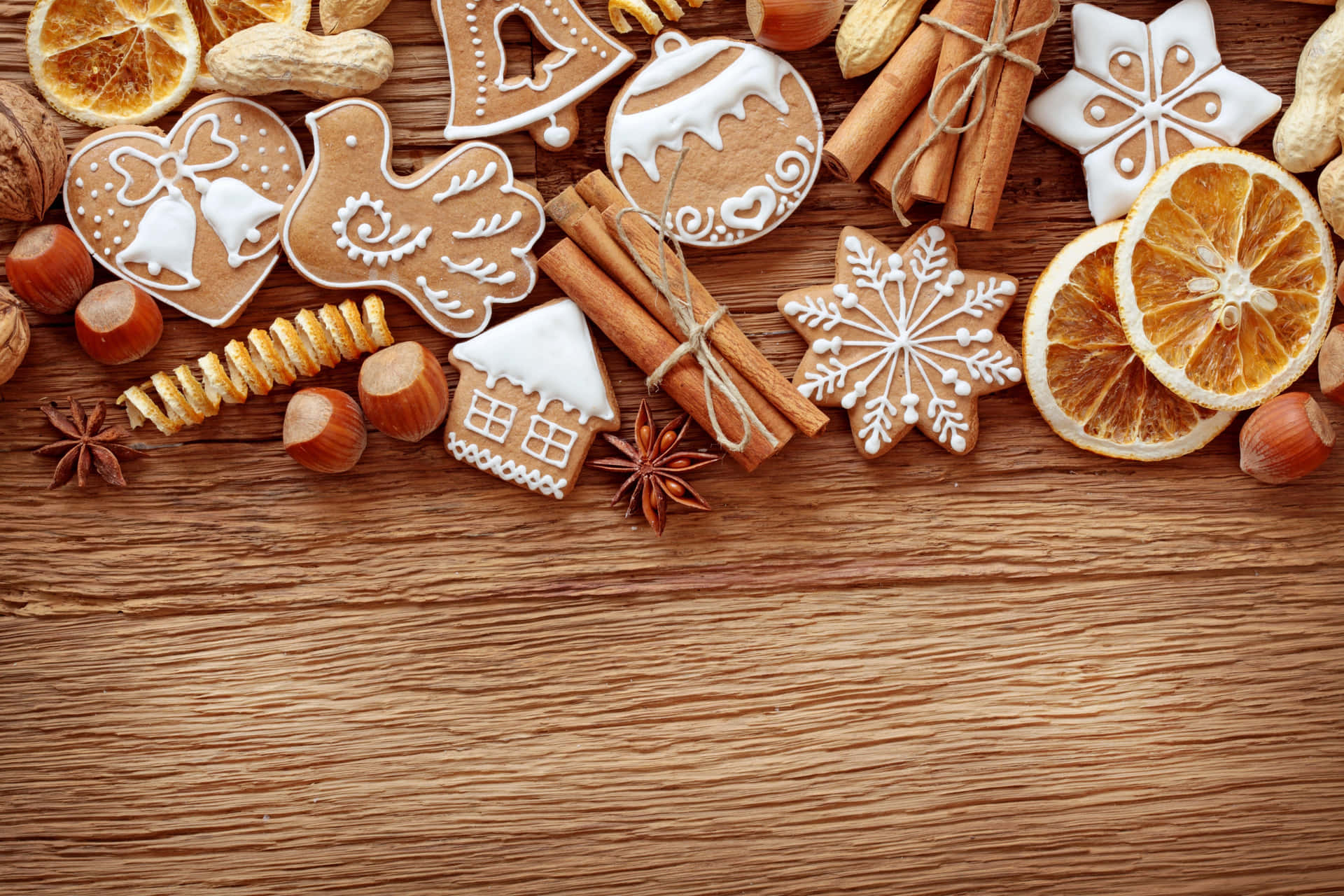 Gingerbreadcookies Mit Hoher Auflösung Für Weihnachten Auf Dem Desktop Wallpaper