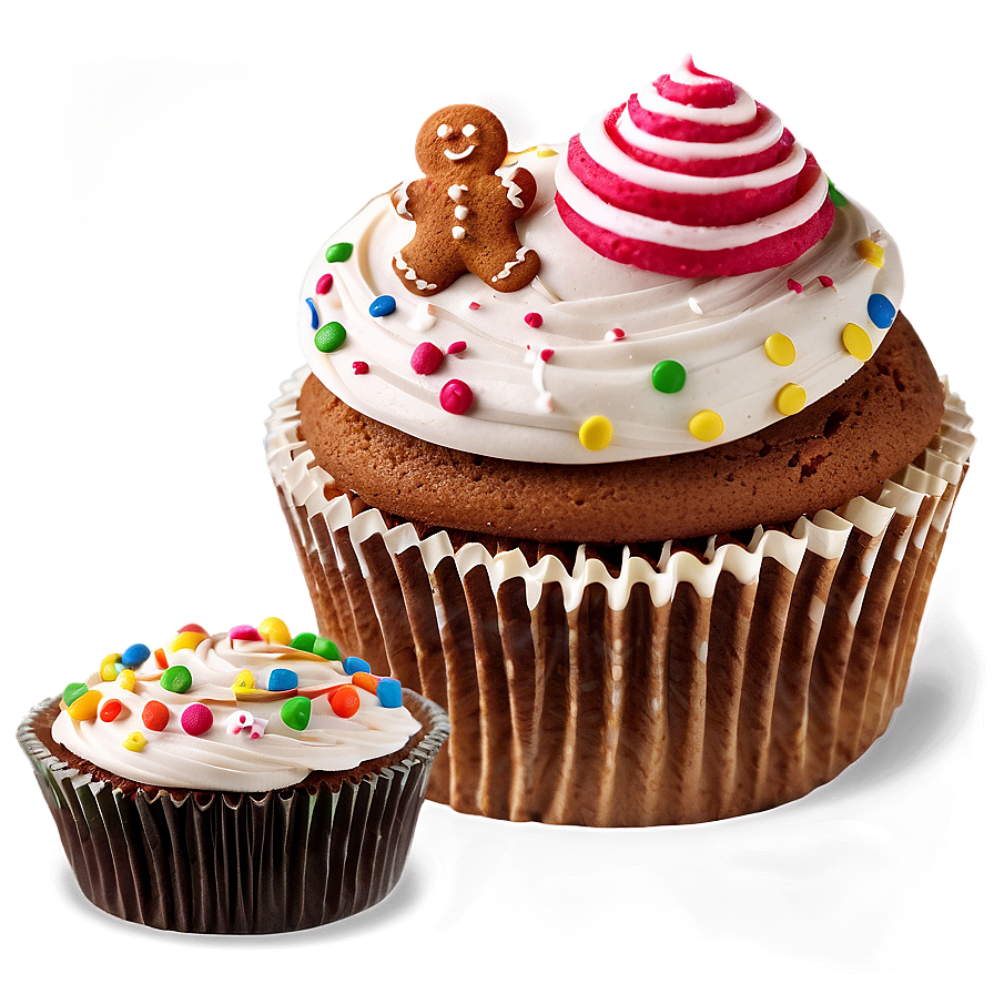 Gingerbread Cupcakes Png 06112024 PNG