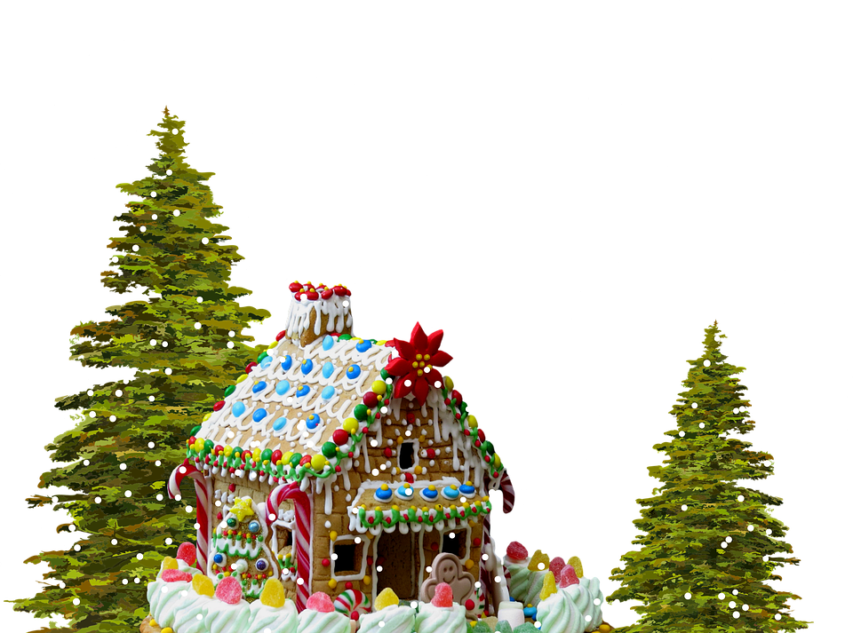 Gingerbread House Winter Wonderland PNG