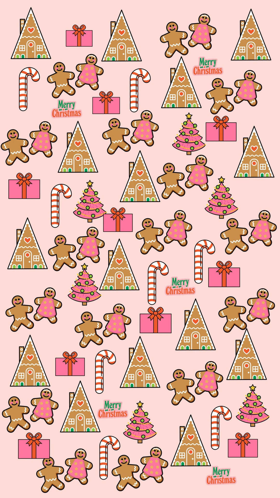 Gingerbread Man Christmas Phone Wallpaper
