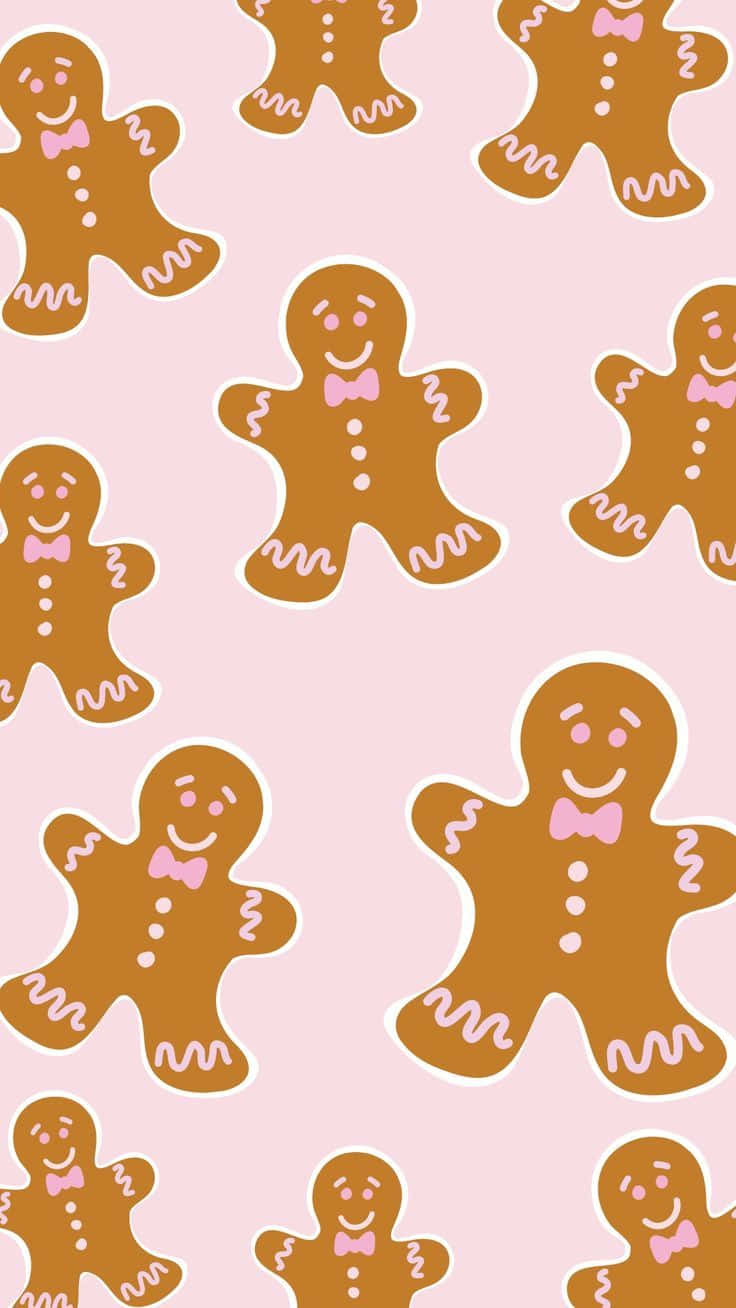 Gingerbread Pattern Aesthetic Wallpaper