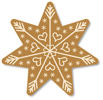 Gingerbread Snowflake Decoration PNG