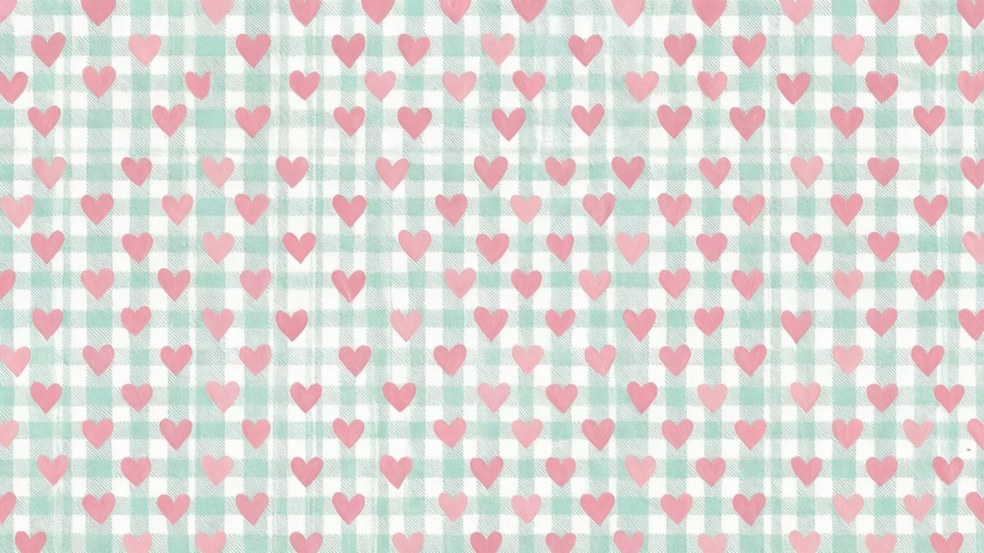 Gingham Heart Pattern Bakgrunner