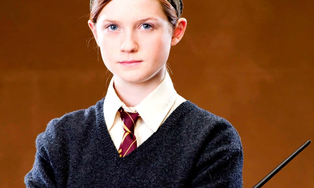 Ginny Weasley casting a spell Wallpaper