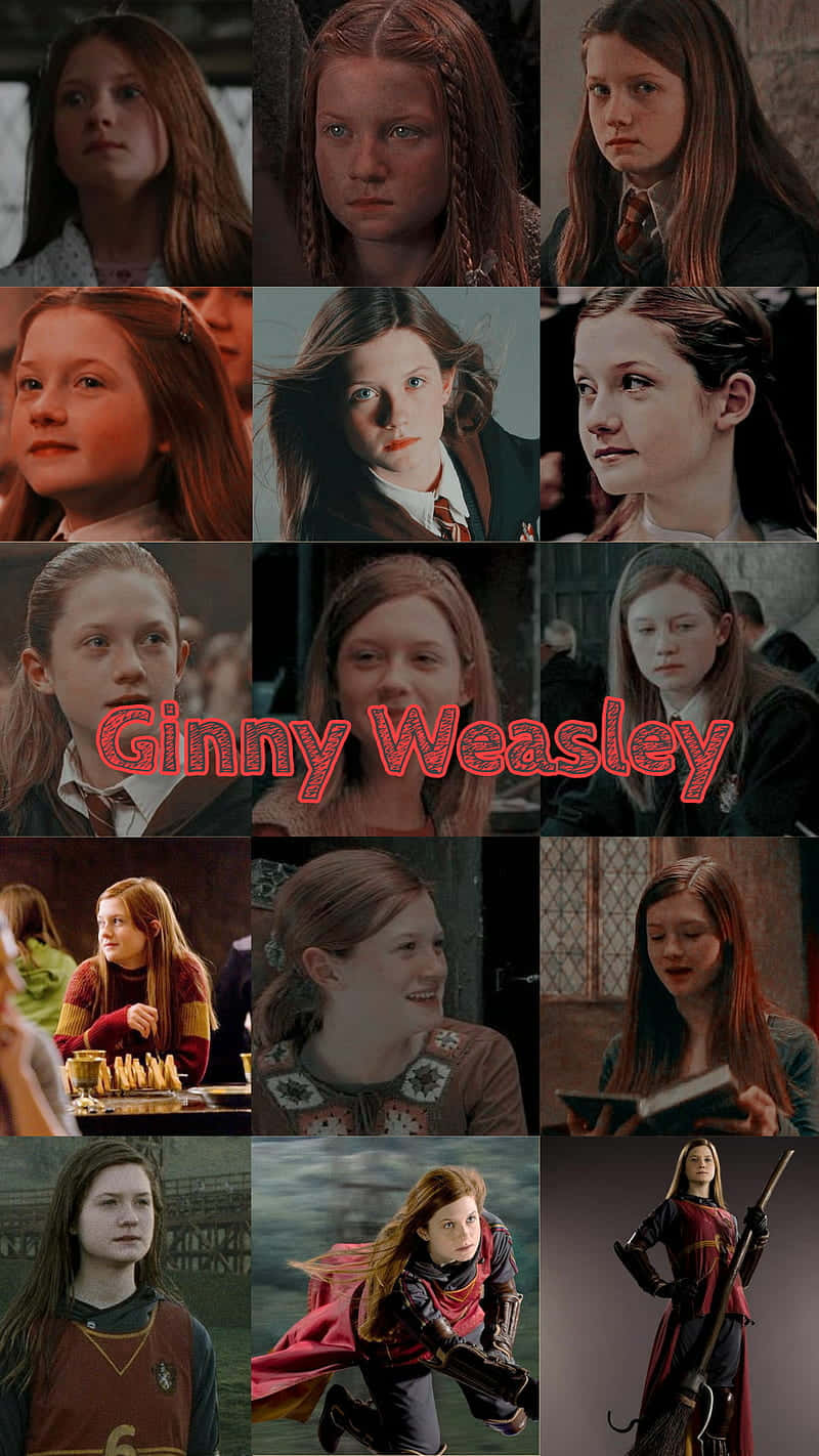 Ginny Weasley casting a spell in action Wallpaper