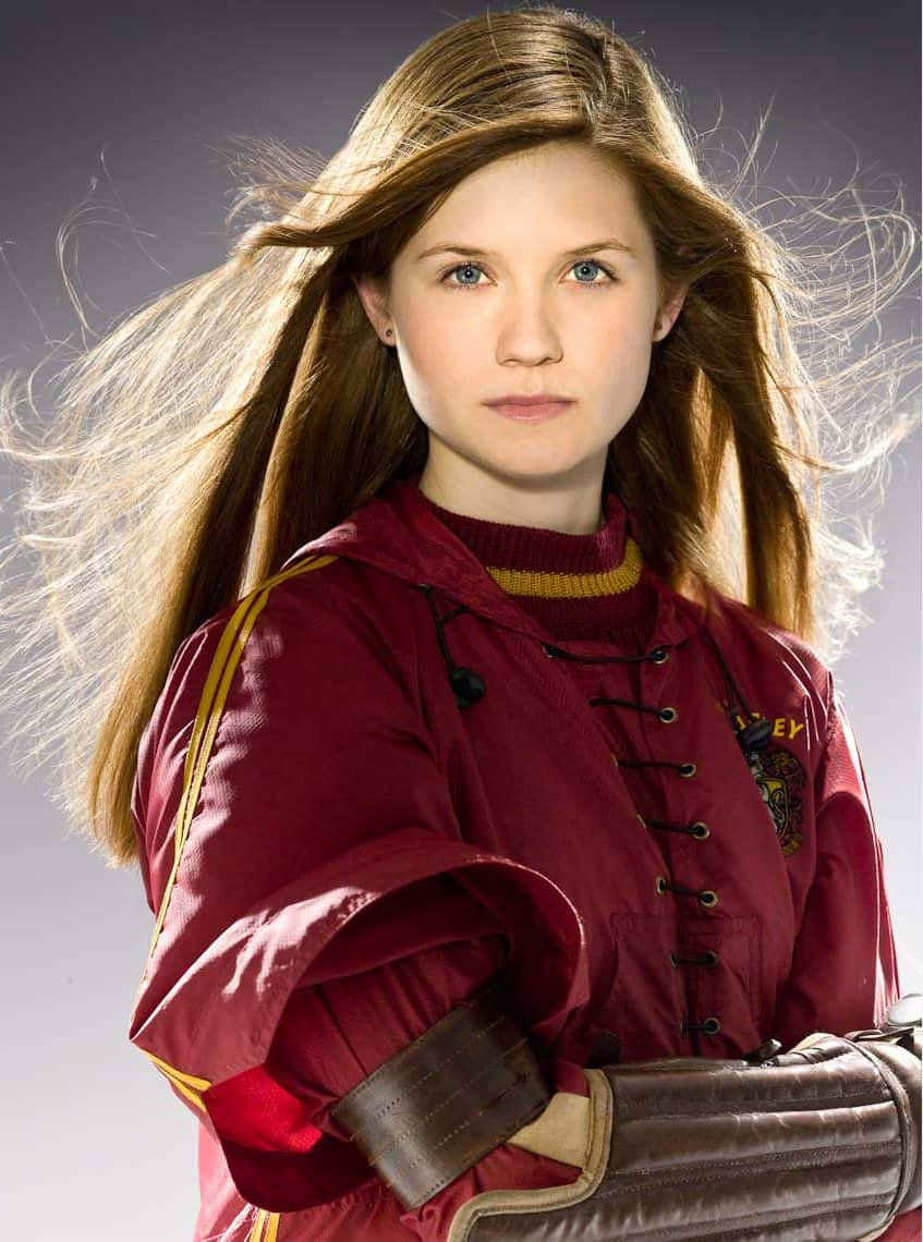 A magical portrait of Ginny Weasley at Hogwarts Wallpaper