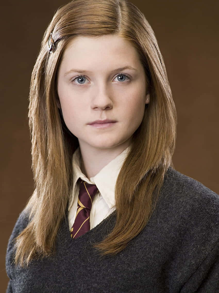 Ginny Weasley Smiling at Hogwarts Wallpaper