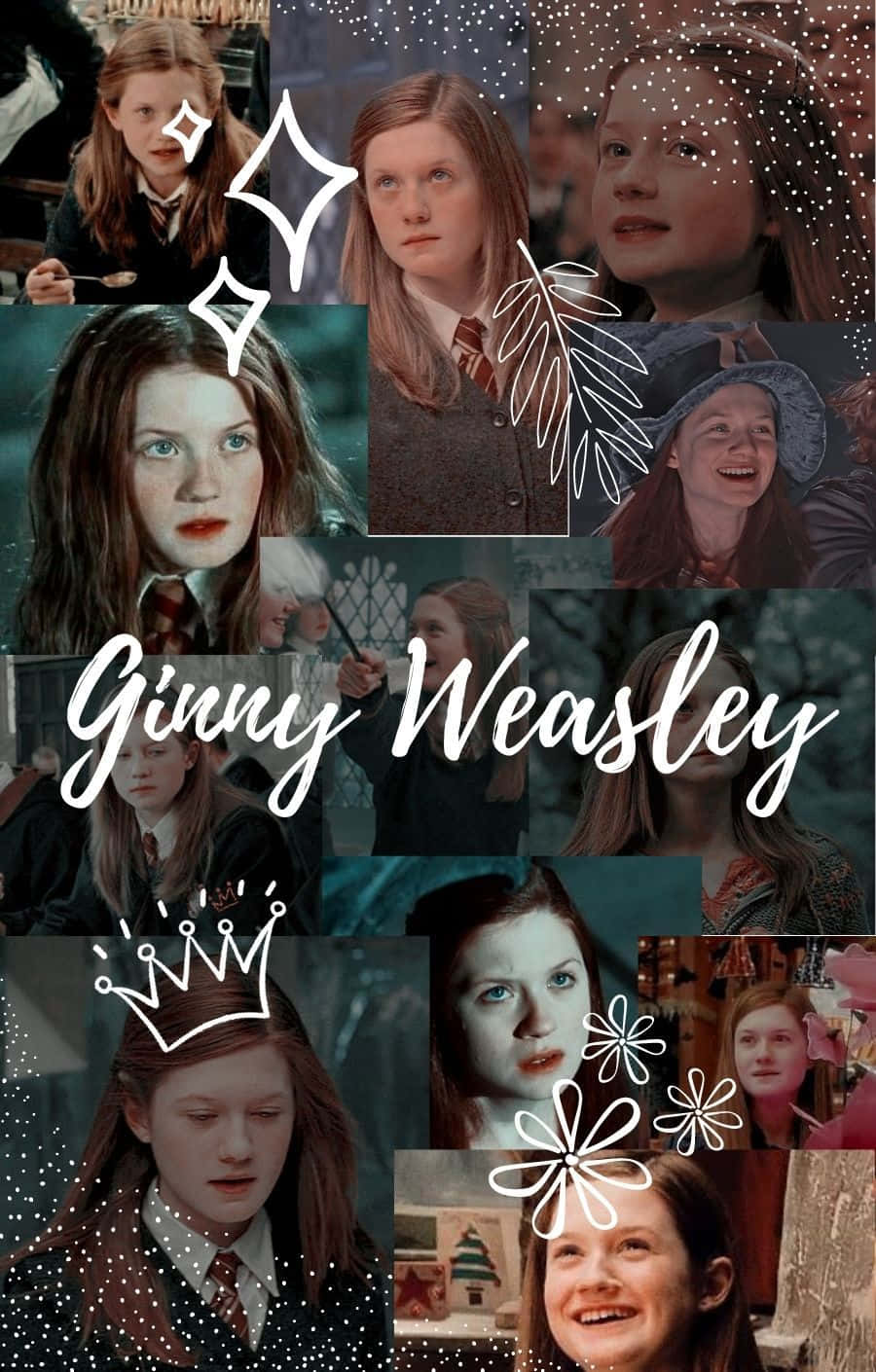 Ginny Weasley Met Een Vastberaden En Zelfverzekerde Blik Achtergrond