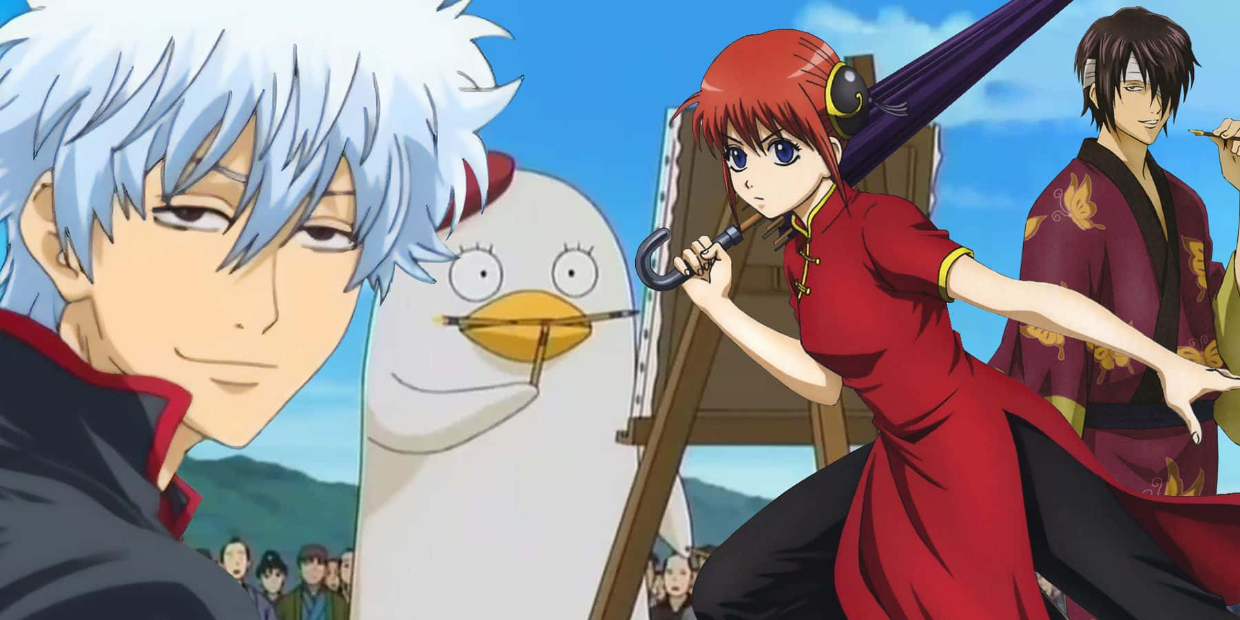 Gintama Personages Elizabeth En Vrienden Achtergrond