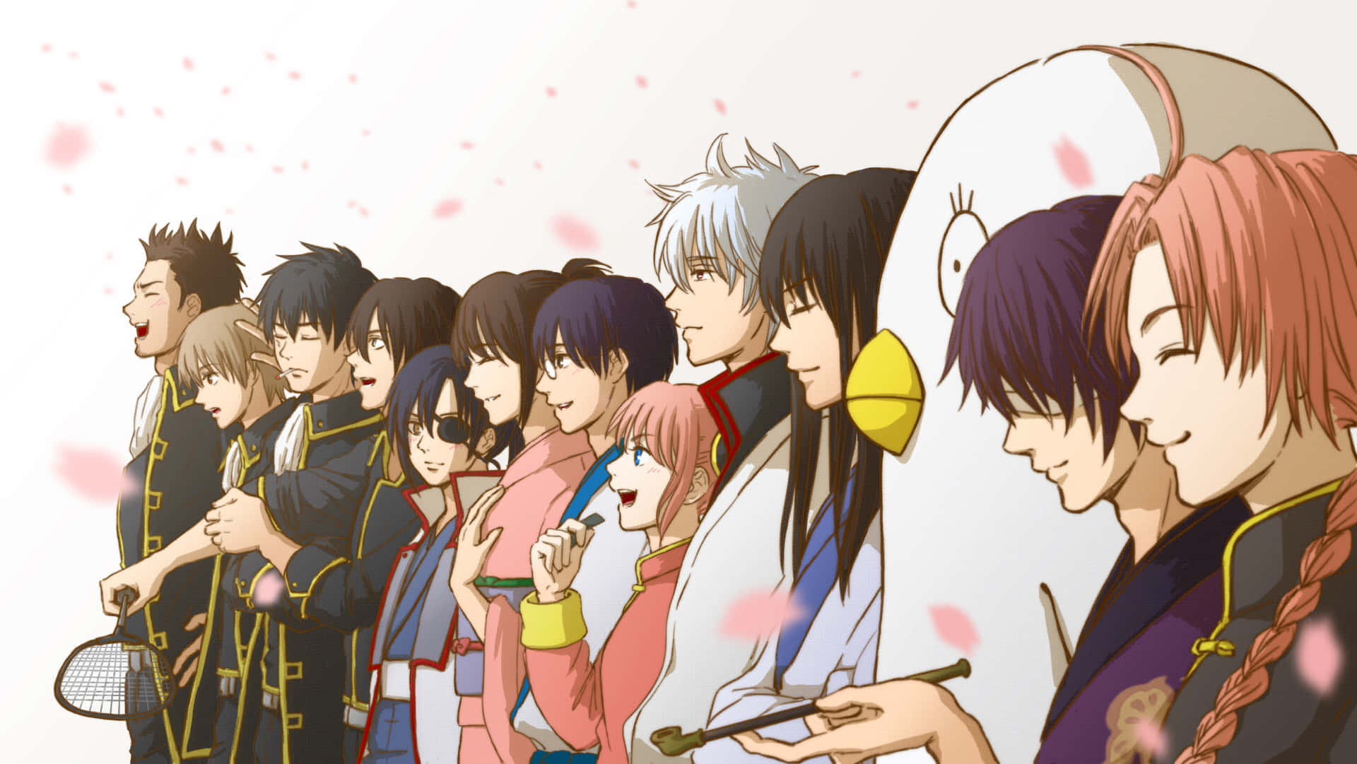 Personnages De Gintama En Profil Latéral Fond d'écran