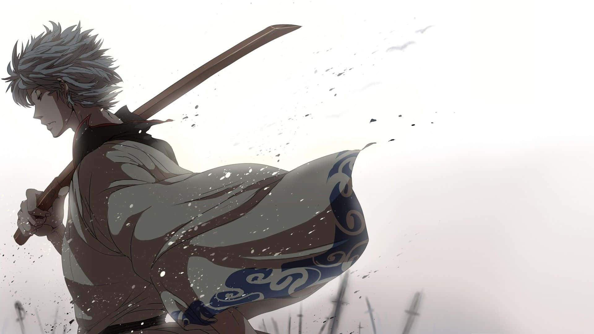 !Gintoki stiller sig op på imponerende Gintama HD tapet! Wallpaper