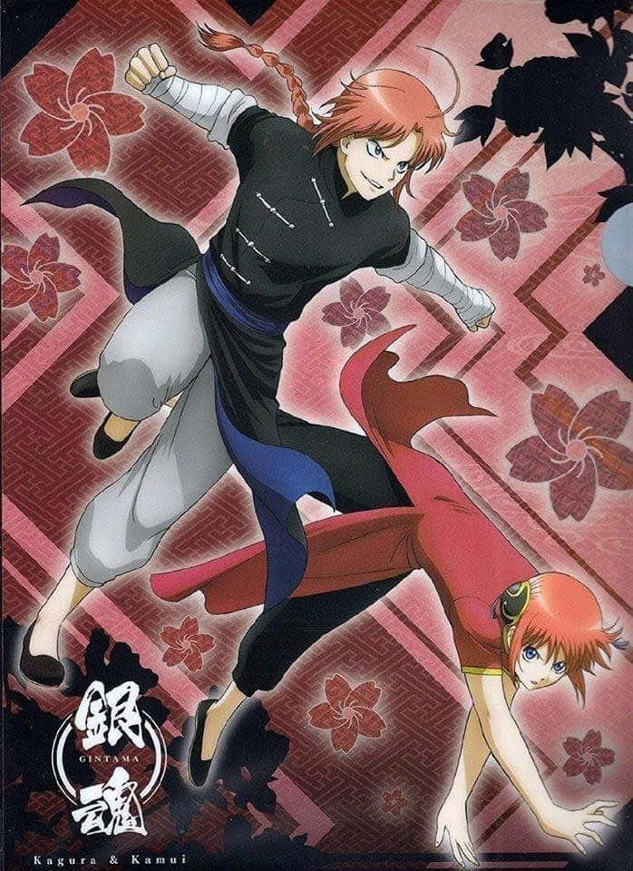 Gintama Kagura Et Kamui En Pose Dynamique Fond d'écran