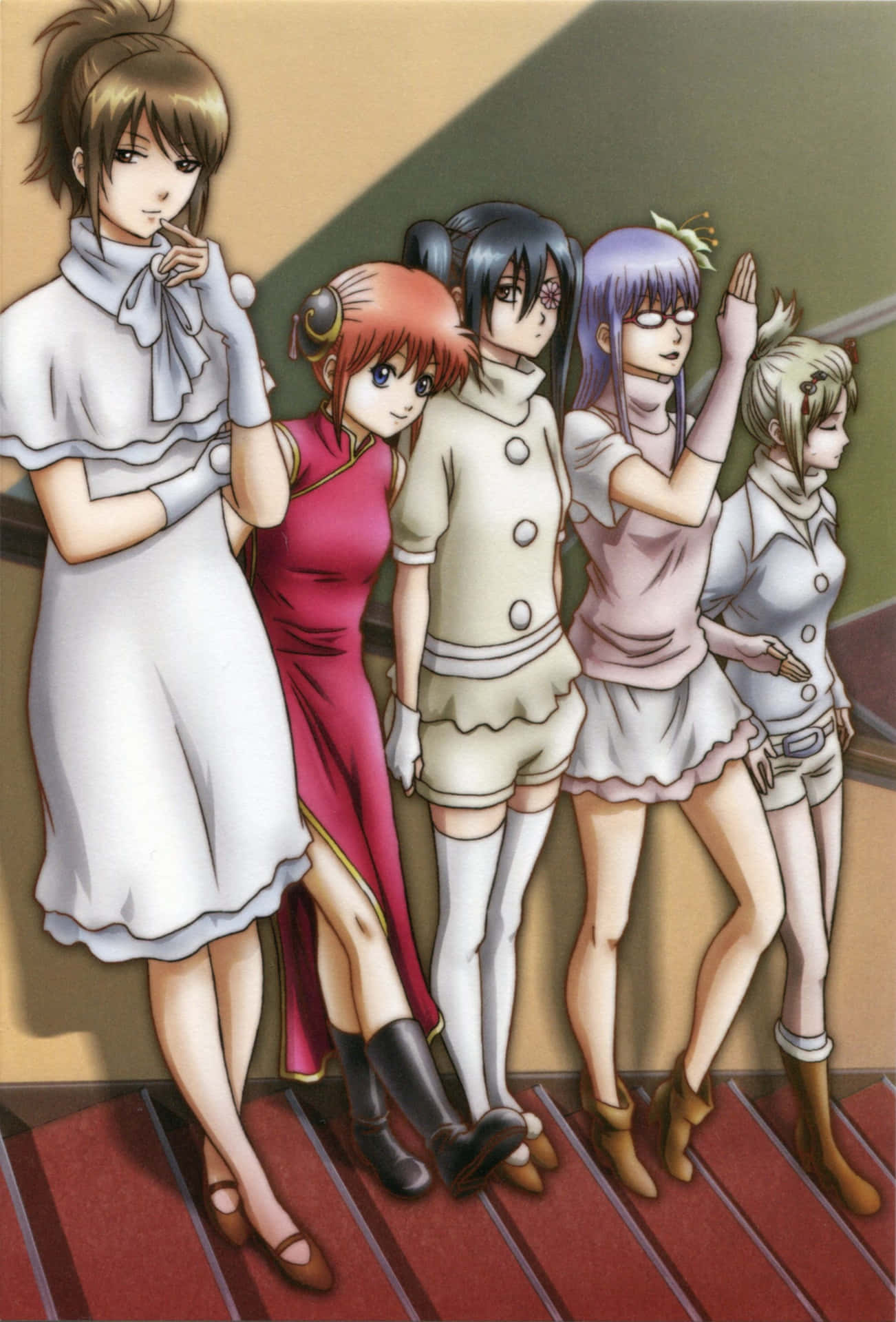 Illustration De Gintama Avec Kyubei Et Amis Fond d'écran