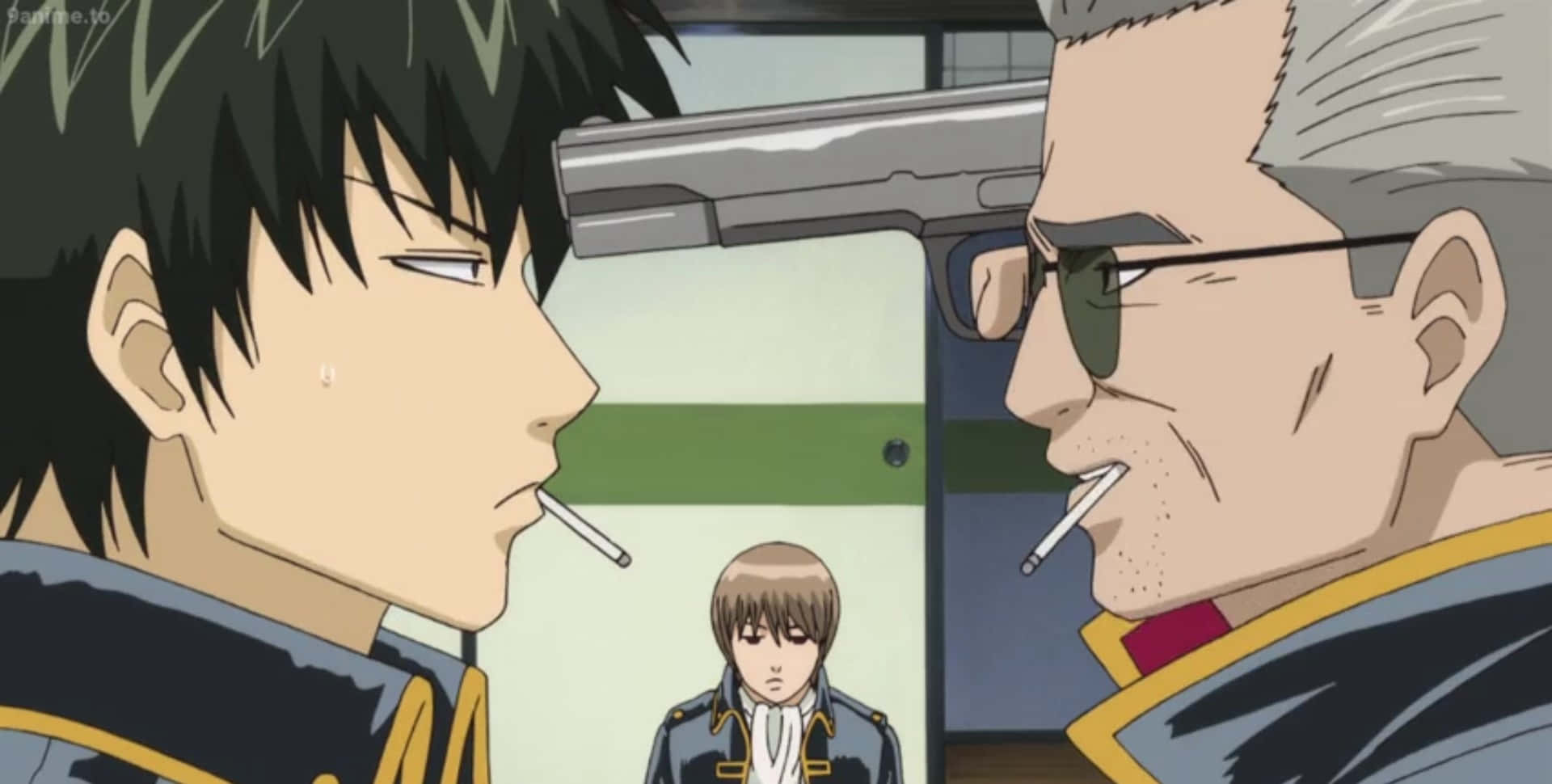 Gintama Stare Down Scene Bakgrunnsbildet