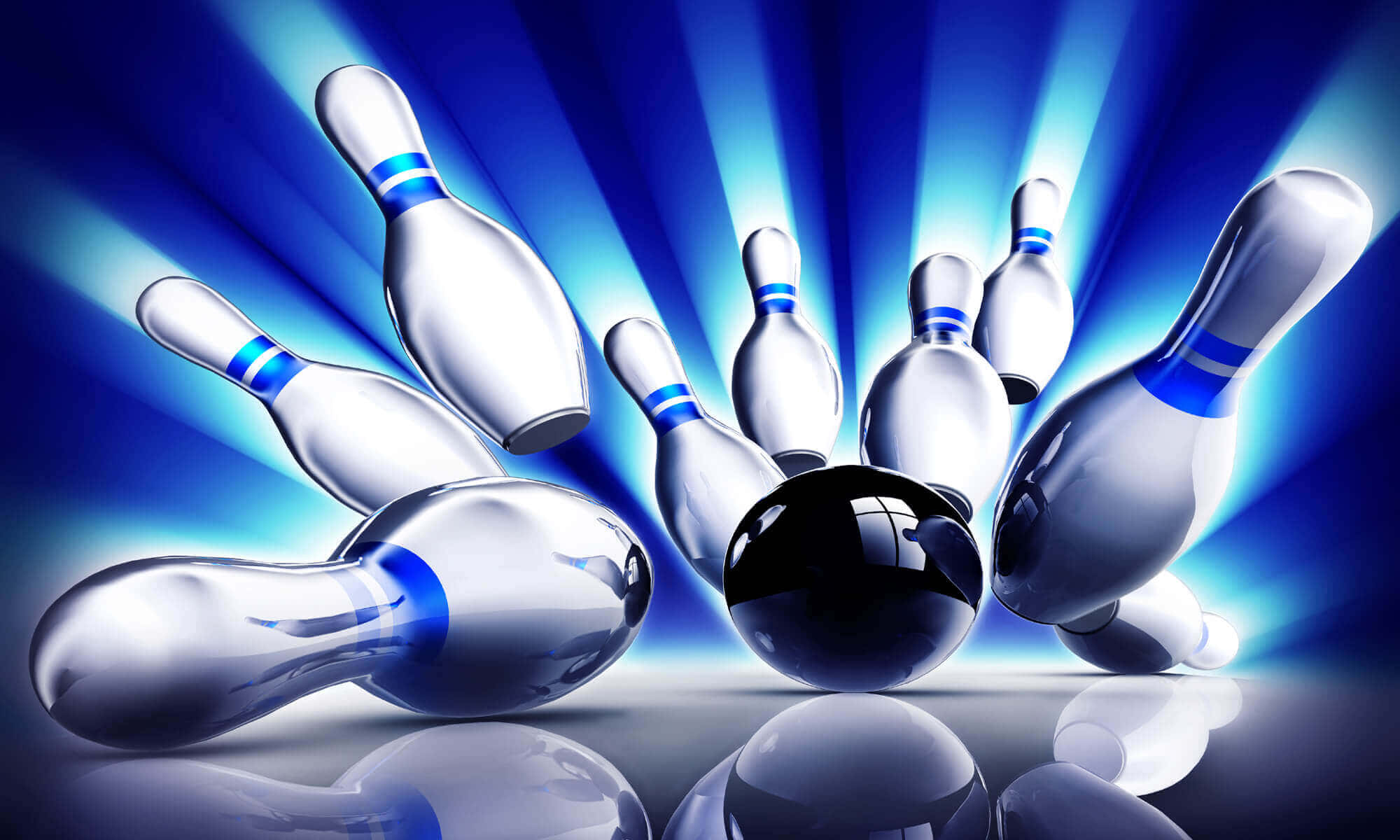 Giocatoredi Bowling Che Effettua Il Tiro Perfetto In Una Pista Da Bowling