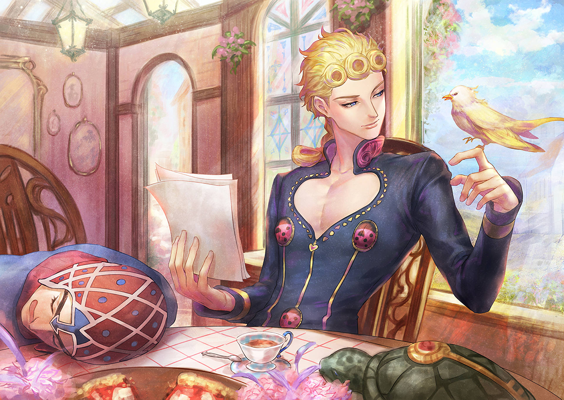Giorno Giovanna and the rest of the Passione gang are ready for a new adventure. Wallpaper