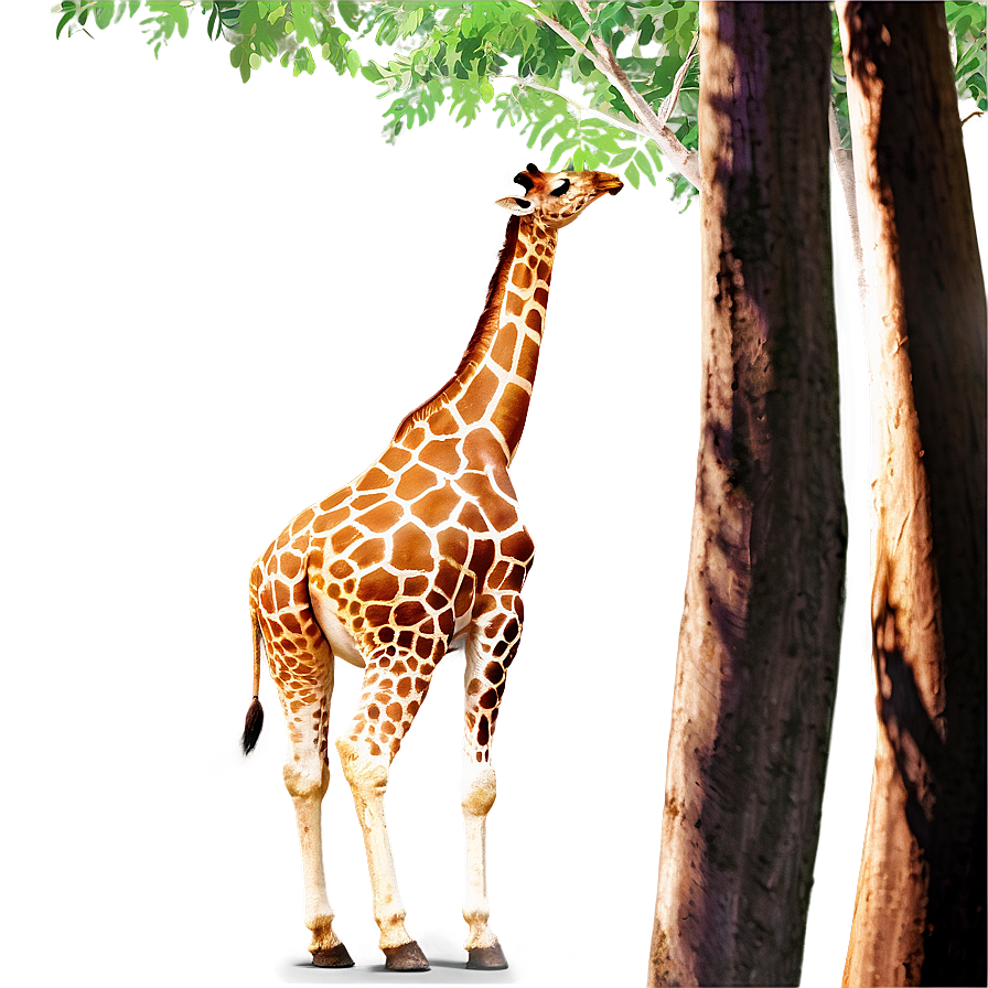Giraffe Amongst The Trees Png Htk2 PNG