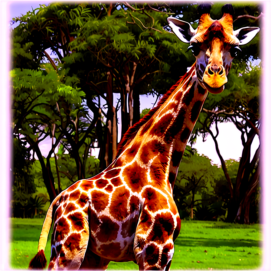 Giraffe Amongst The Trees Png Mxm PNG