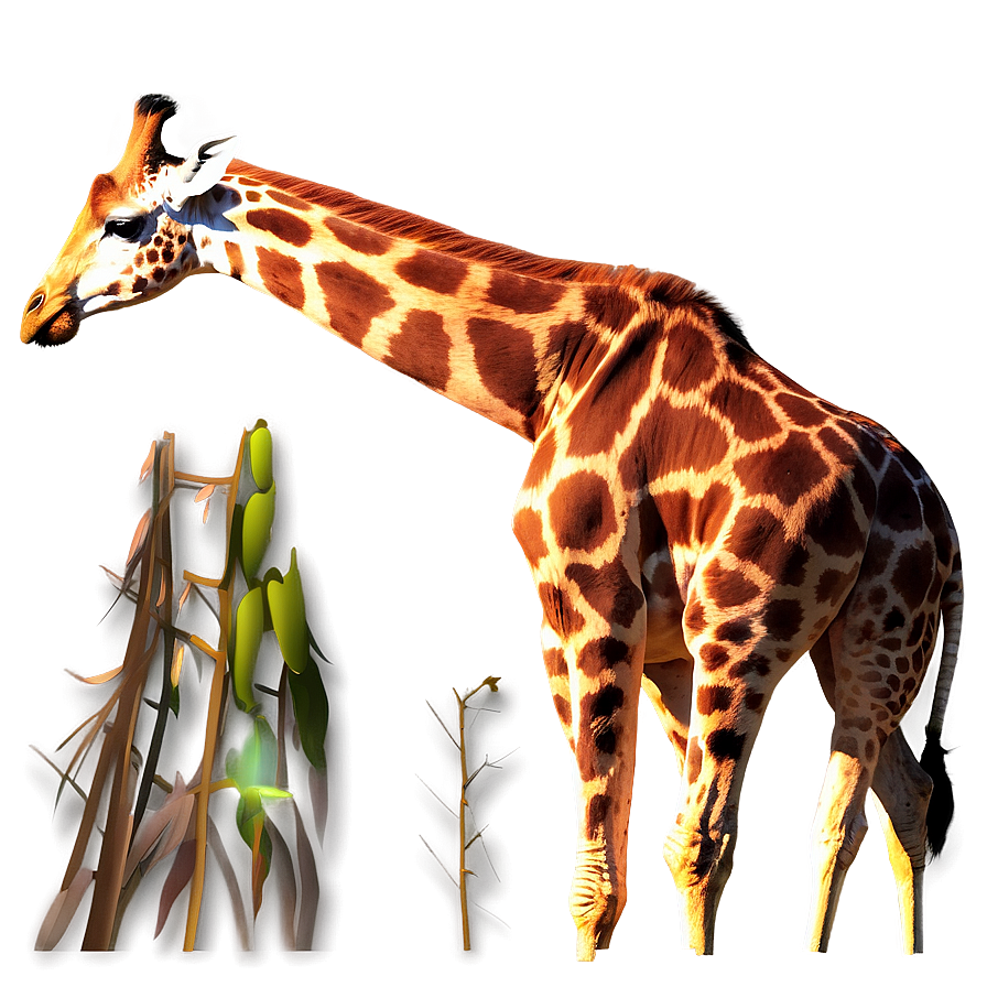 Giraffe At Golden Hour Png 05062024 PNG
