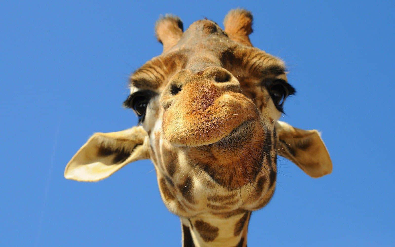 Einemajestätische Und Wunderschöne Giraffe, Die Stolz In Die Höhe Ragt