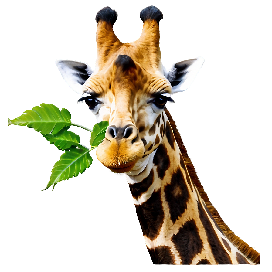 Download Giraffe Eating Leaves Png Nrs59 | Wallpapers.com