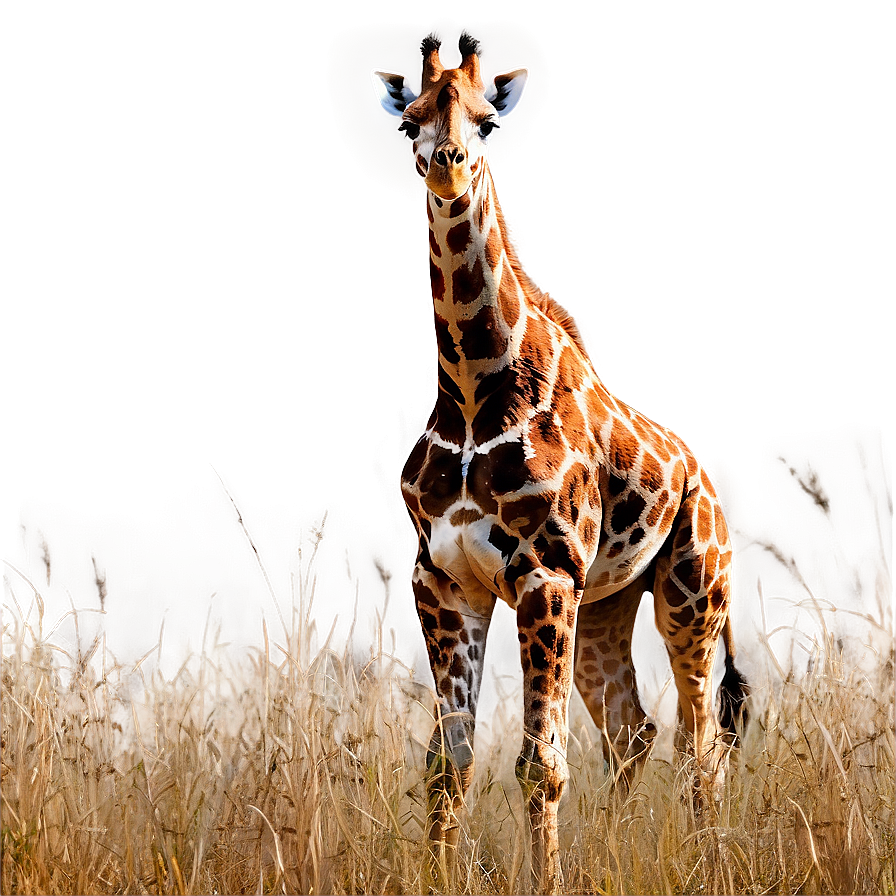 Giraffe In Wild Grass Png Xbk33 PNG