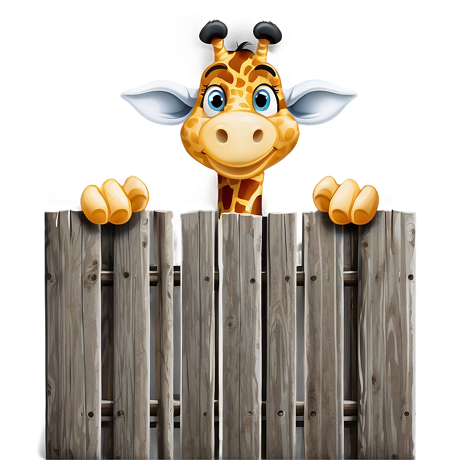 Giraffe Peeking Over Fence Png Pfb54 PNG