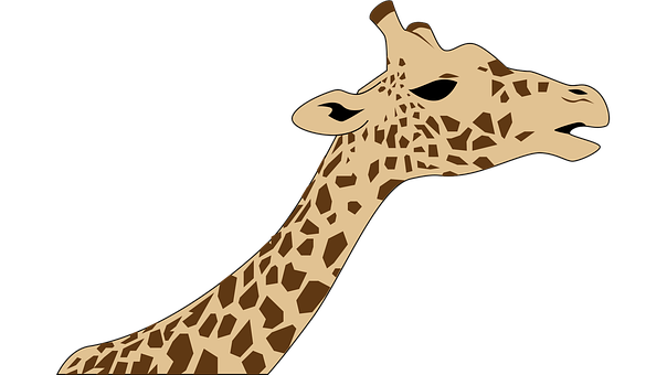 Giraffe Silhouette Against Dark Background PNG