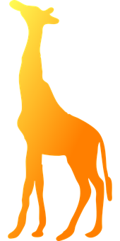 Giraffe Silhouette Gradient Background PNG