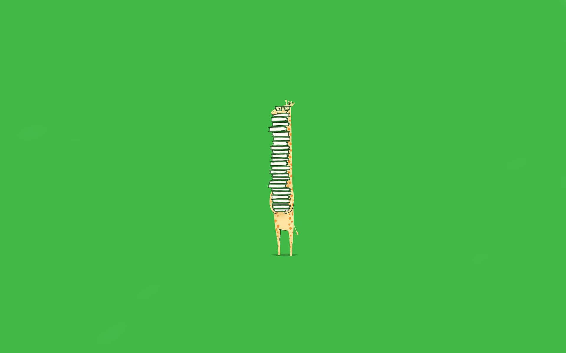 Giraffe Striped Socks Green Background Wallpaper