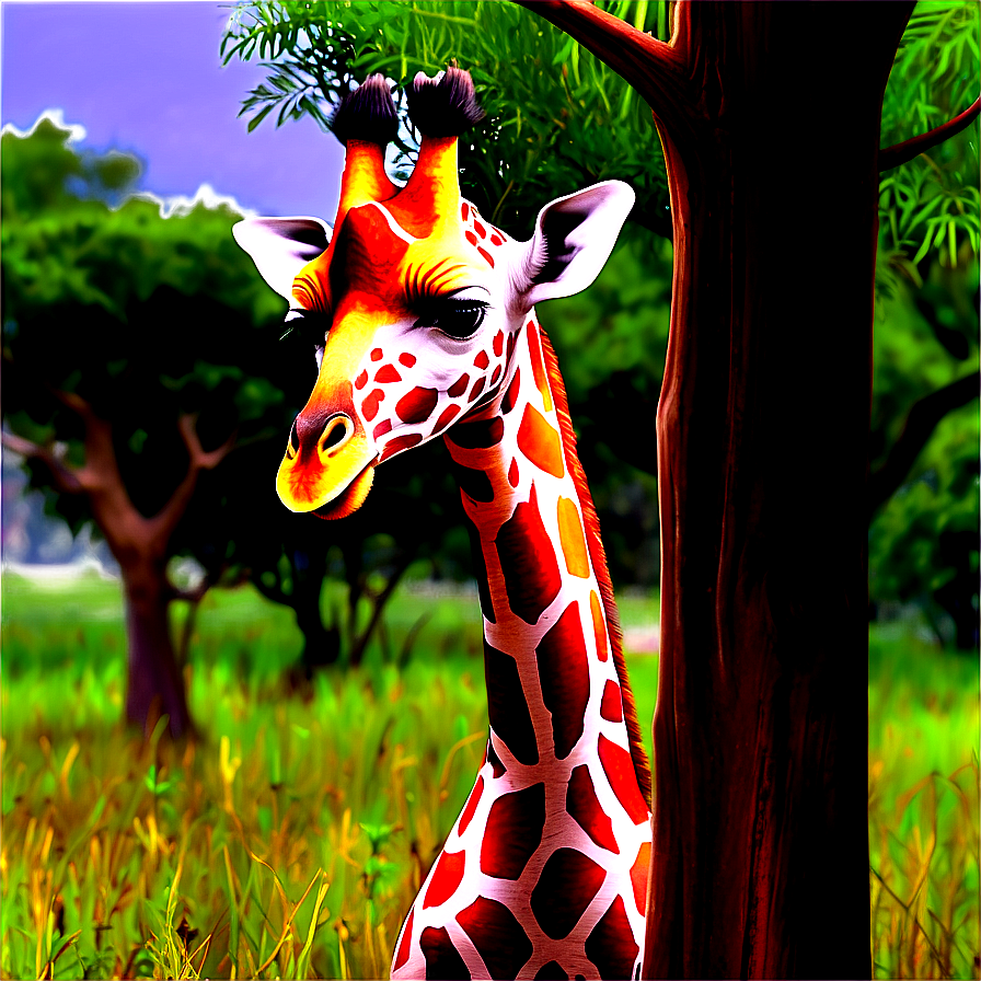 Giraffe Under Acacia Tree Png 82 PNG