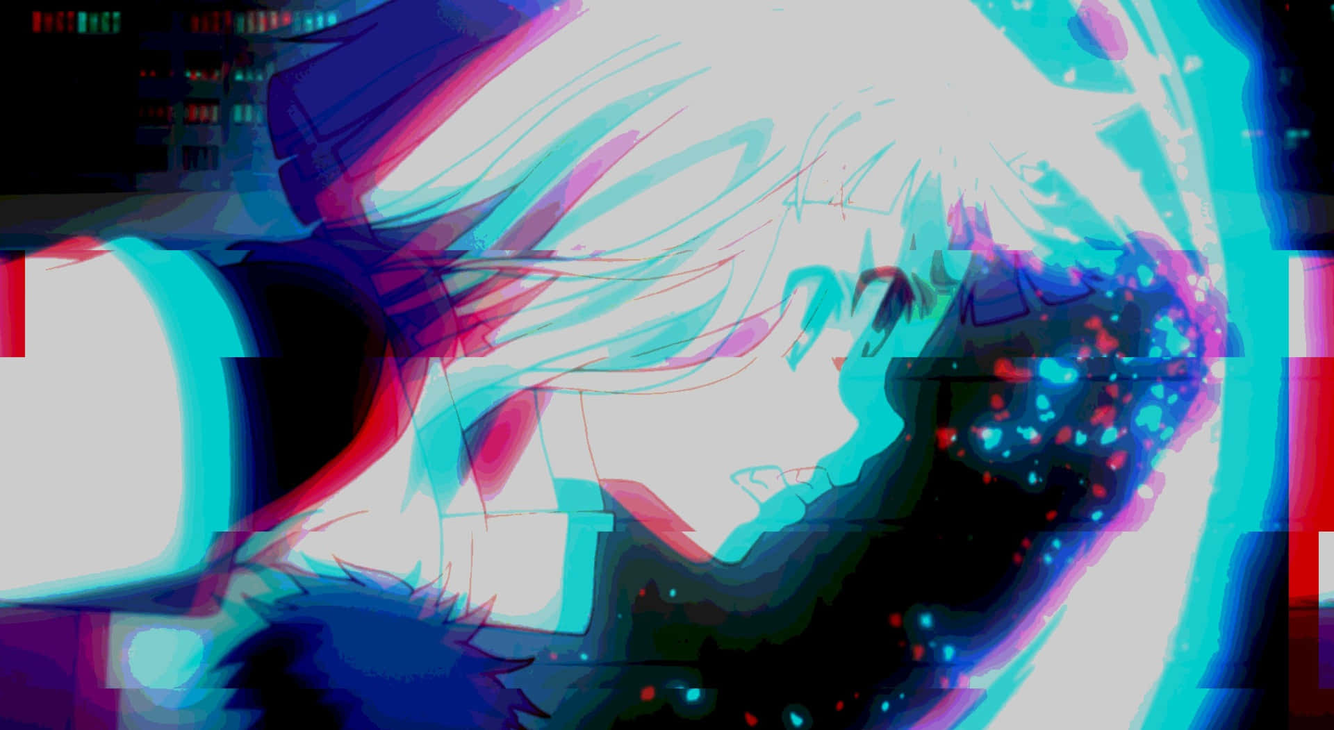 Girl Aesthetic Glitch Anime Desktop Wallpaper