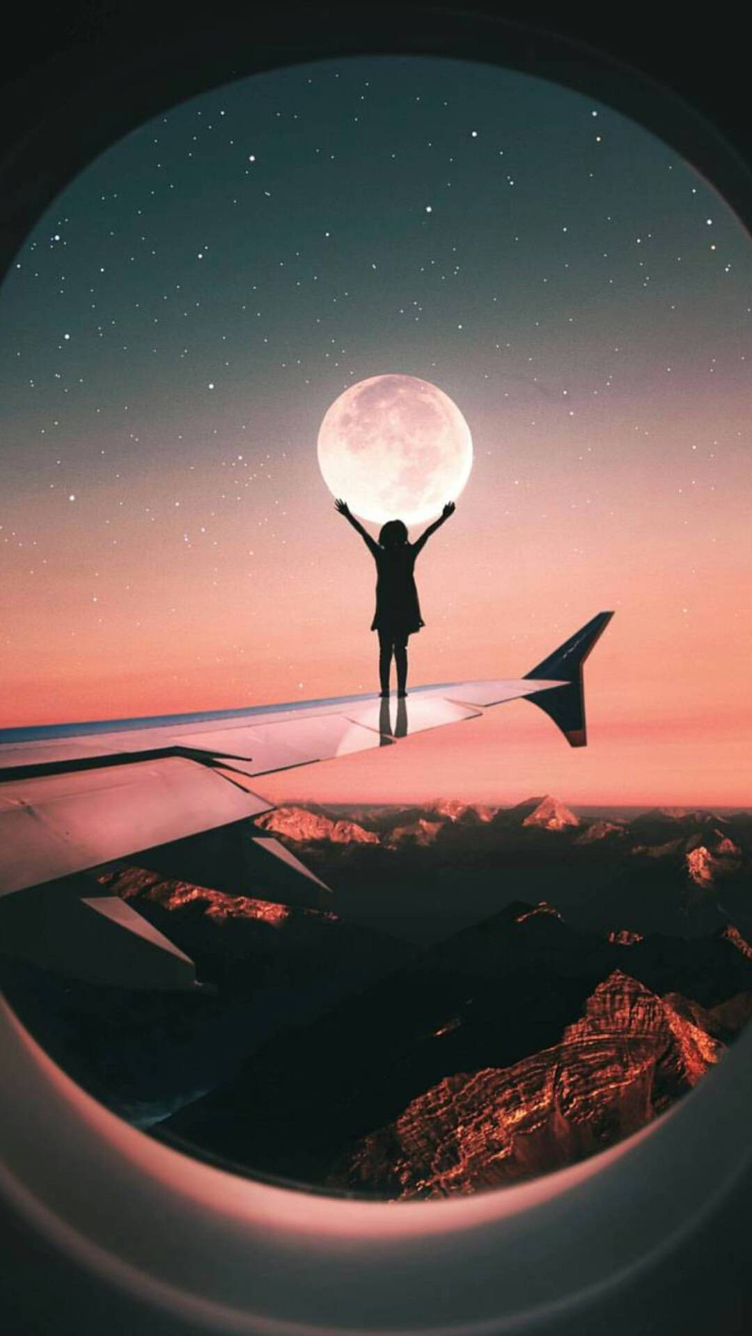 Girl Airplane Wings Instagram Profile Wallpaper