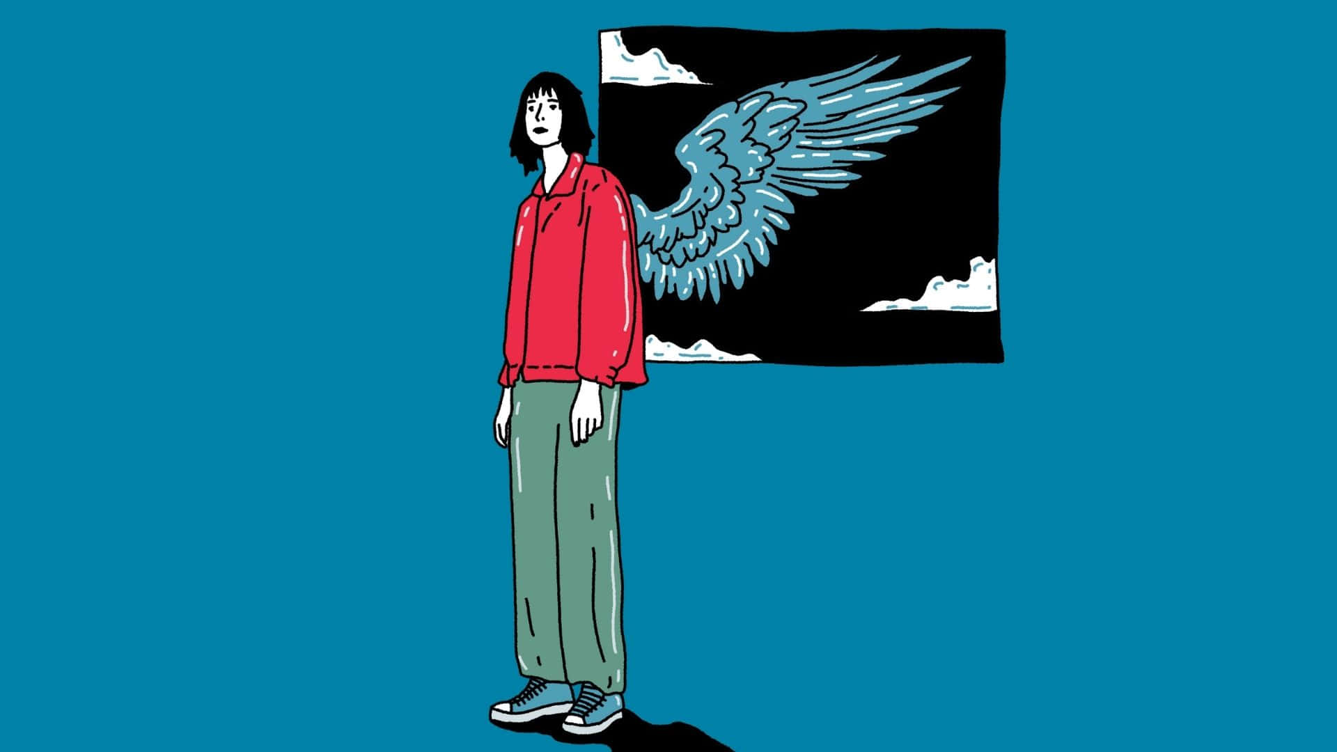 Einecartoon-illustration Einer Person Mit Flügeln