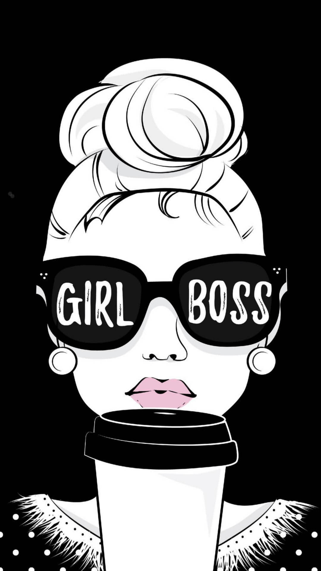 Girl Boss Black Aesthetic Graphic Wallpaper
