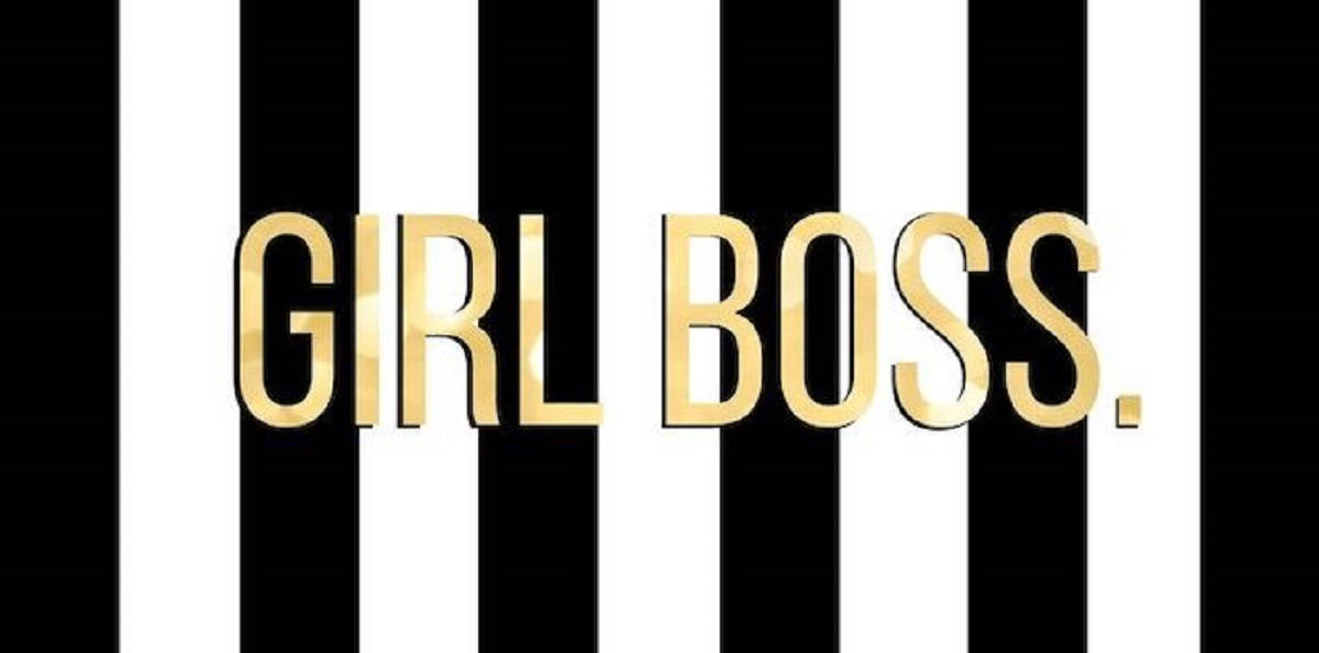 Girl Boss In Stripe Pattern Wallpaper
