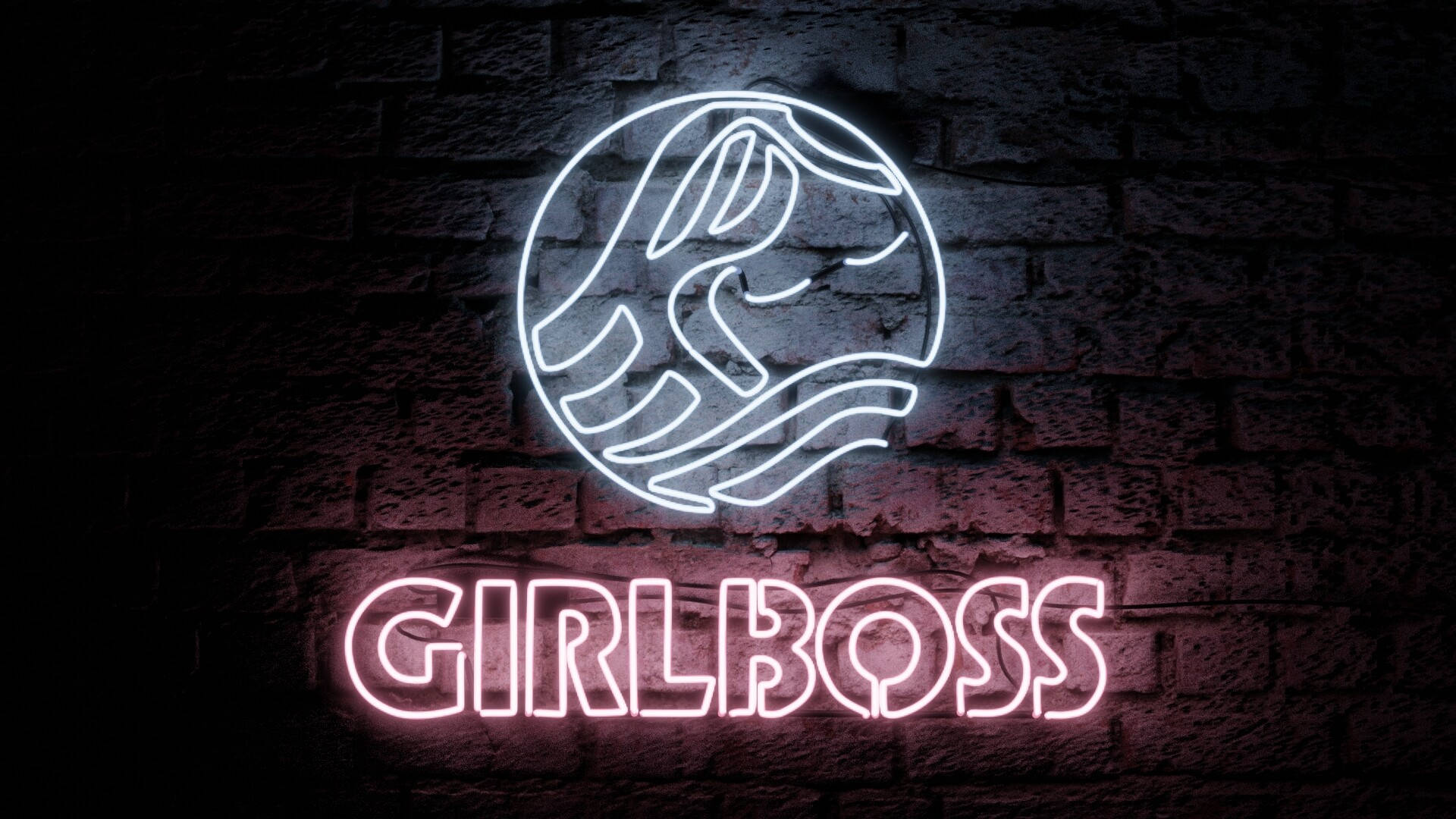Girl Boss Neon Wordmark Wallpaper