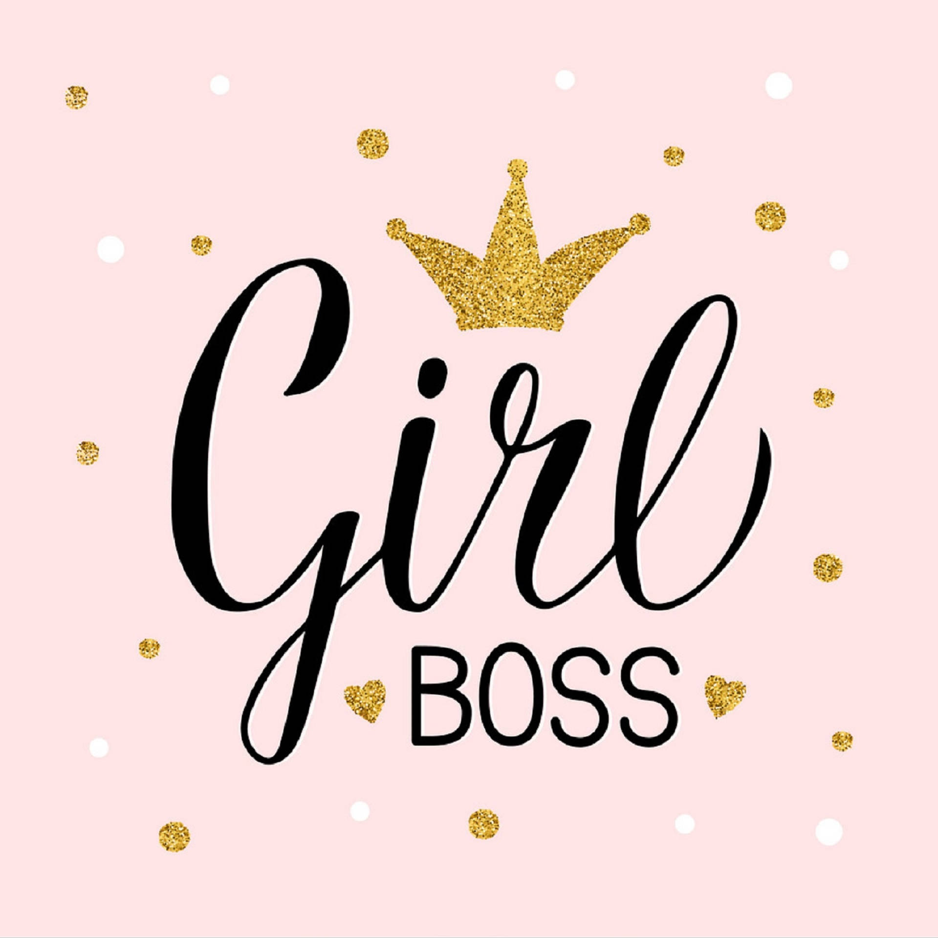 Girl Boss With Gold Glitters Wallpaper