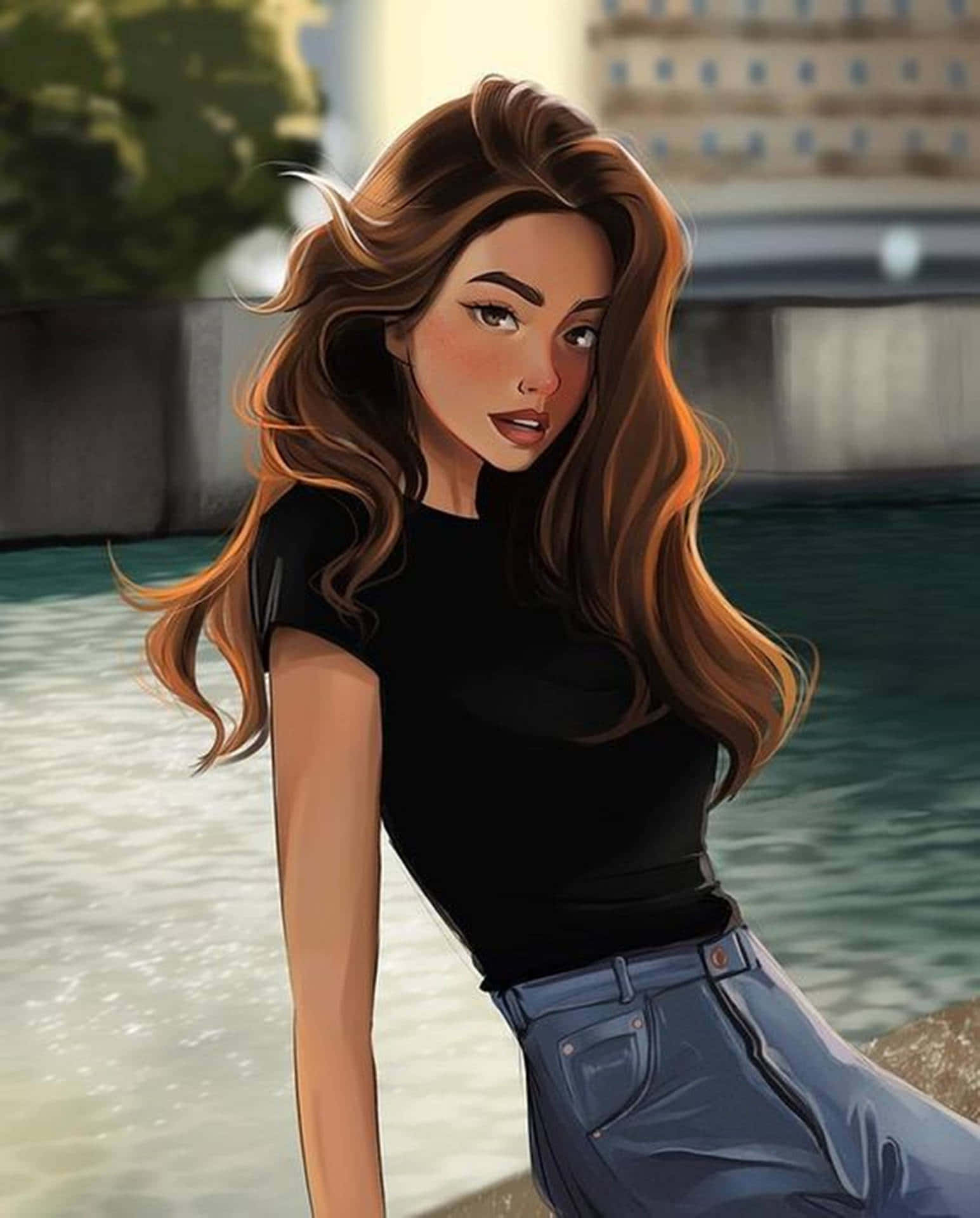 Mädchencartoon Profilbild Wallpaper