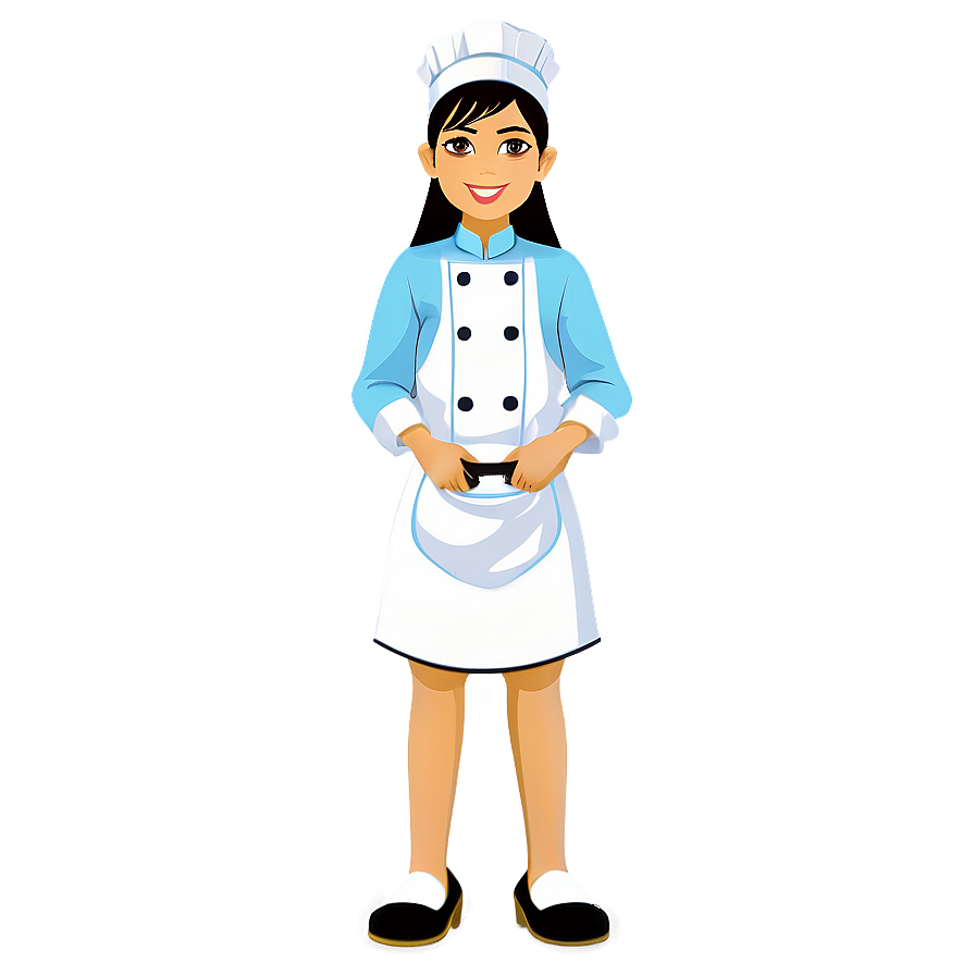 Girl Chef Cartoon Png 05032024 PNG