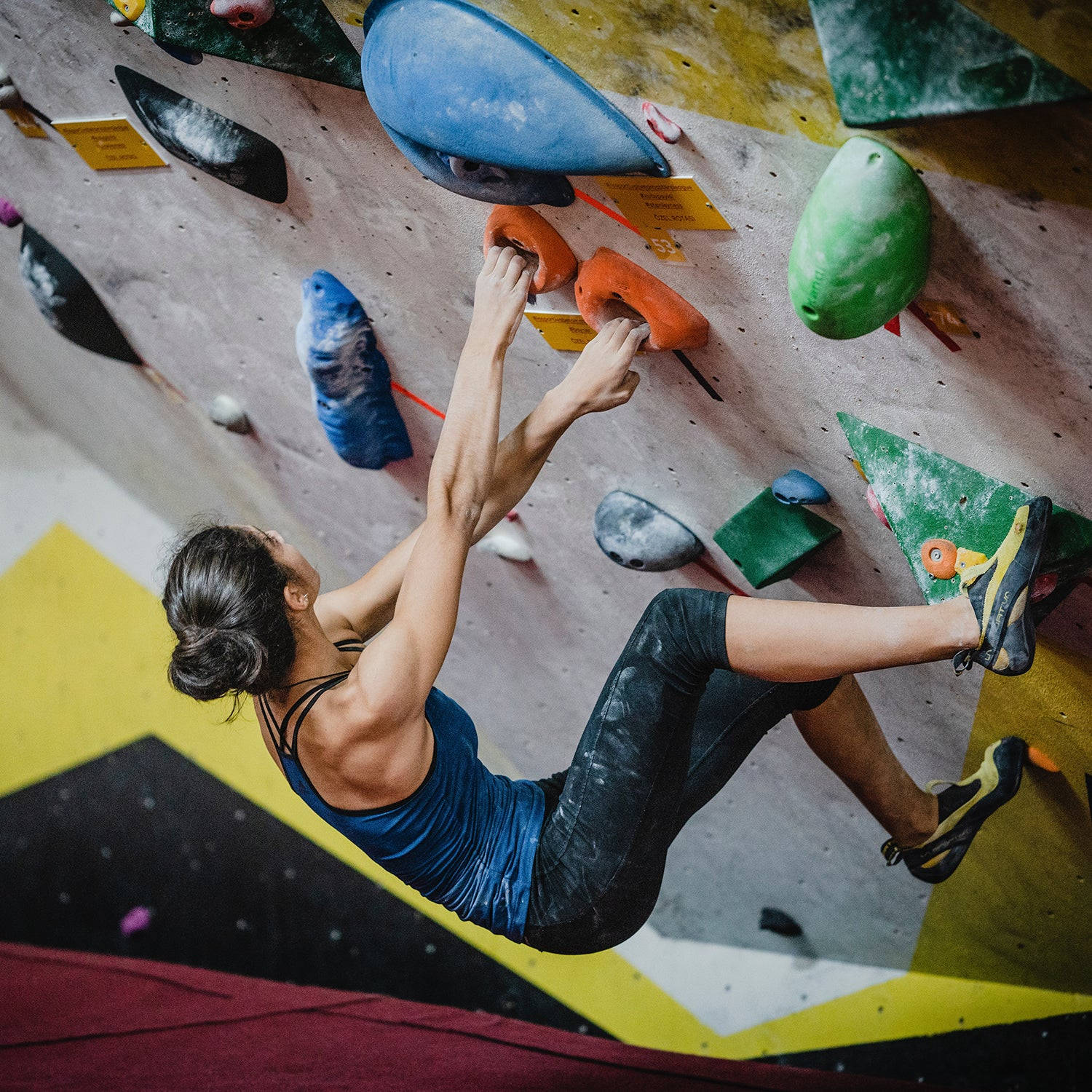 Girl Climbing Wall Rocks Wallpaper