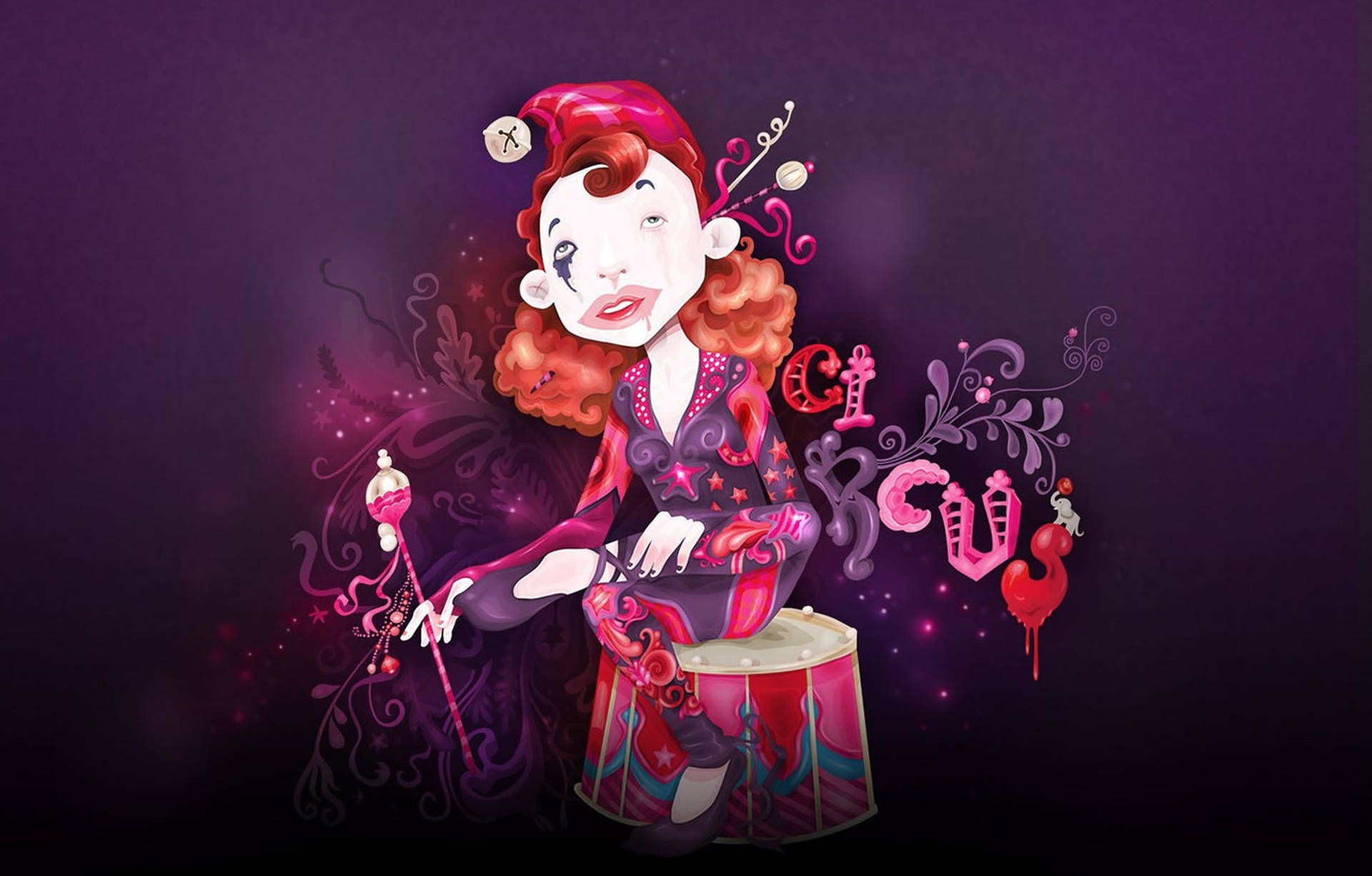Girl Clown Digital Illustration Wallpaper