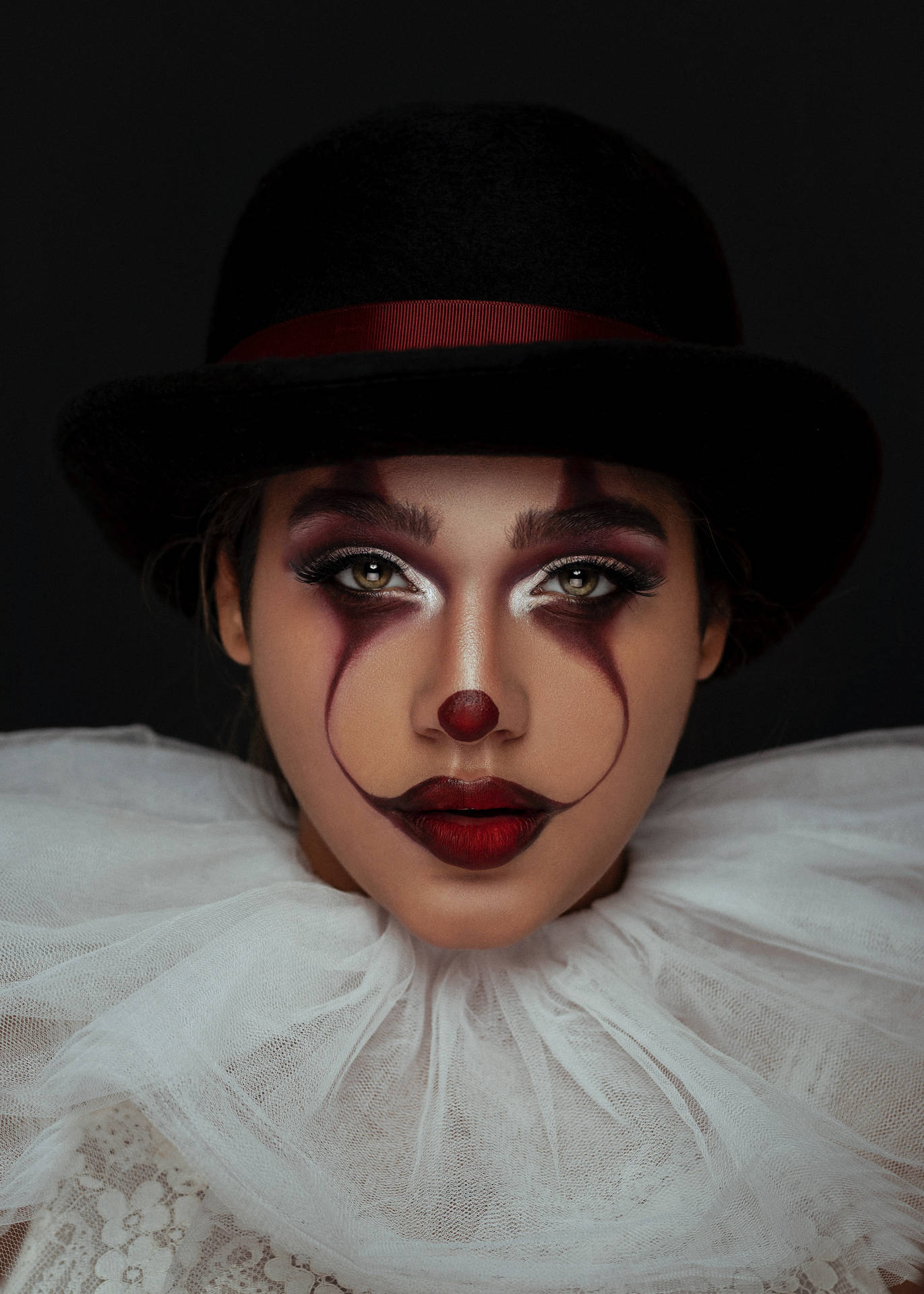 Girl, Clown, Face, Paint, Makeup