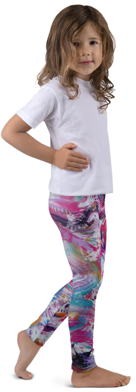 Girl Colorful Leggings Posing PNG