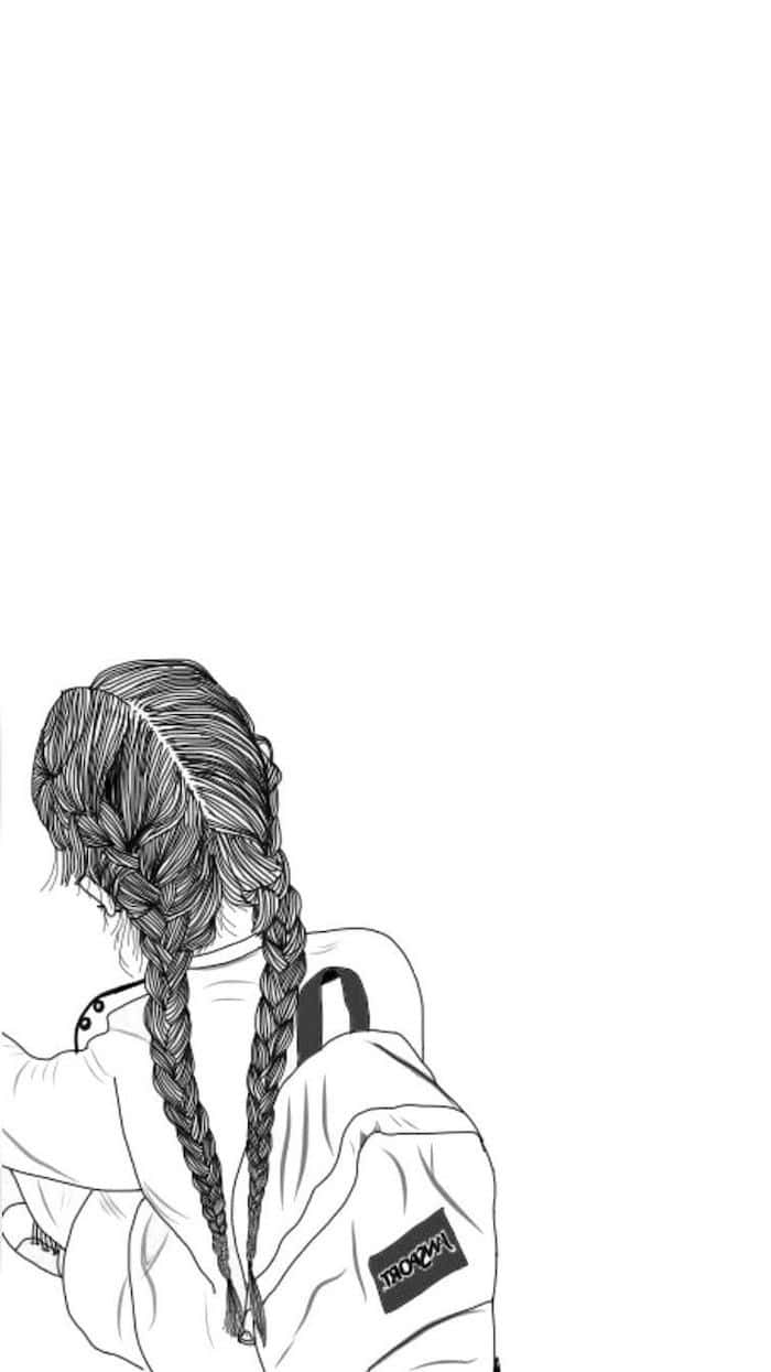 drawing of a girl with long hair tumblr