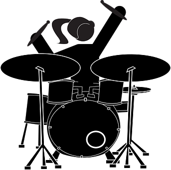 Girl Drummer Silhouette PNG