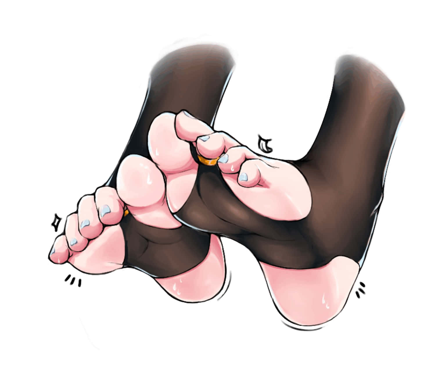 Girl Feet In Stylish Black Socks Digital Art Wallpaper