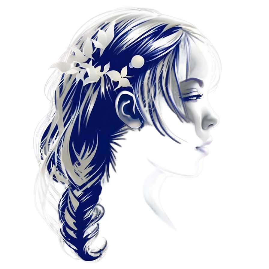 Girl Hair Silhouette Png 06132024 PNG