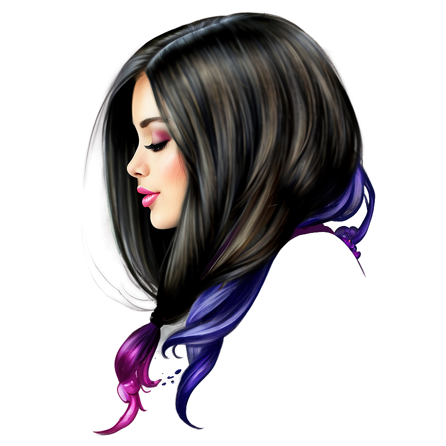 Girl Hair Watercolor Png 06132024 PNG