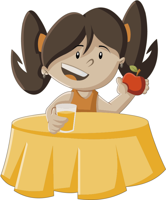 Girl Having Healthy Snack PNG